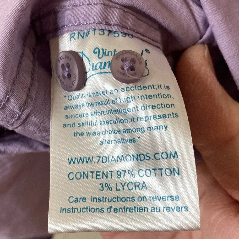 7 Diamonds‎ Mens Double Pocket Lavender Long Sleeve Button Up Shirt Size XL
